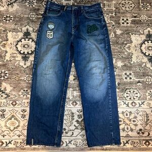 Rocawear Men's Dark Blue Jeans with Patches